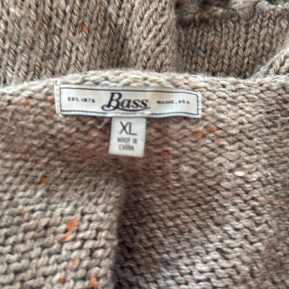 Bass Wool Blend cascading brown fringe long sweater size extra large - Picture 9 of 9